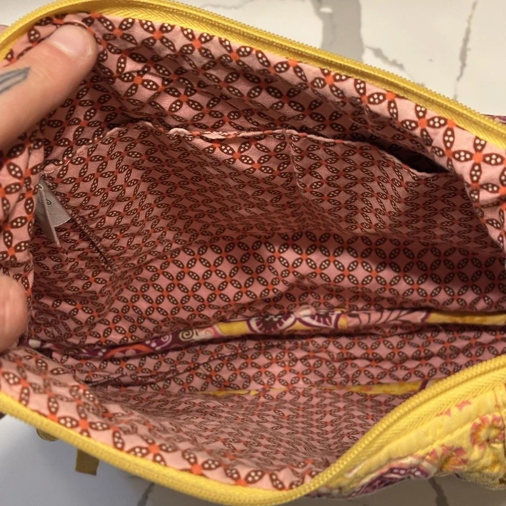 Vera Bradley Lisa B Hobo Shoulder Bag Bali Gold Yellow Pink Floral RETIRED 2009